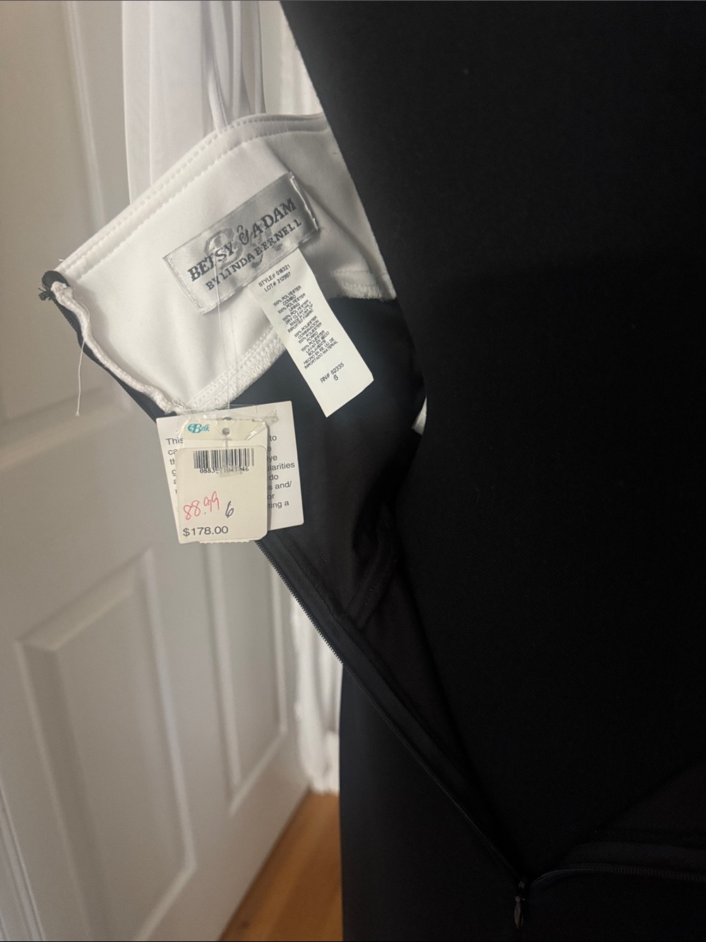 Vintage Black and White 90’s Formal Evening/Prom Dress by Betsy& Adam NWT - Picture 11 of 11